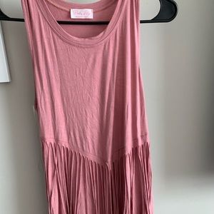 Pink Lily Fringe Tank